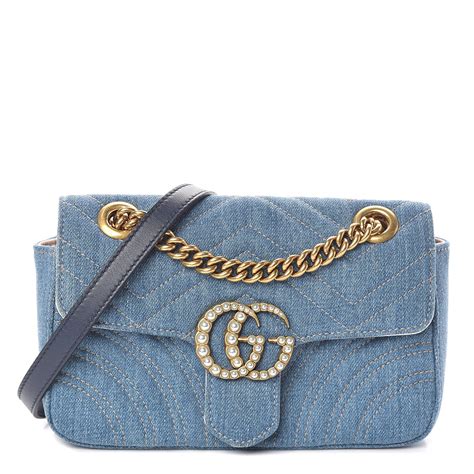 cheap gucci shoulder bag|gucci denim marmont bag.